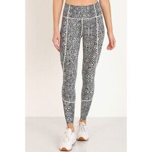 Varley Bedford Tights Feather Fragment Black & White Small S EUC